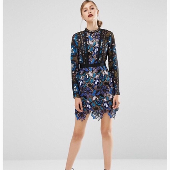 Lea Collection Dresses & Skirts - NWOT multicoloured floral lace dress 💙 Self Portrait dupe